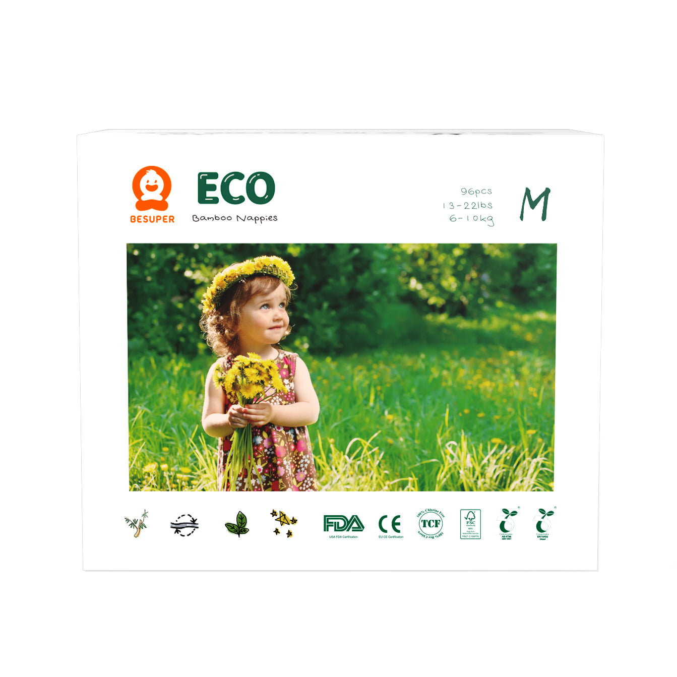 BeSuper Eco Bamboo pelene M Veliko Pakovanje