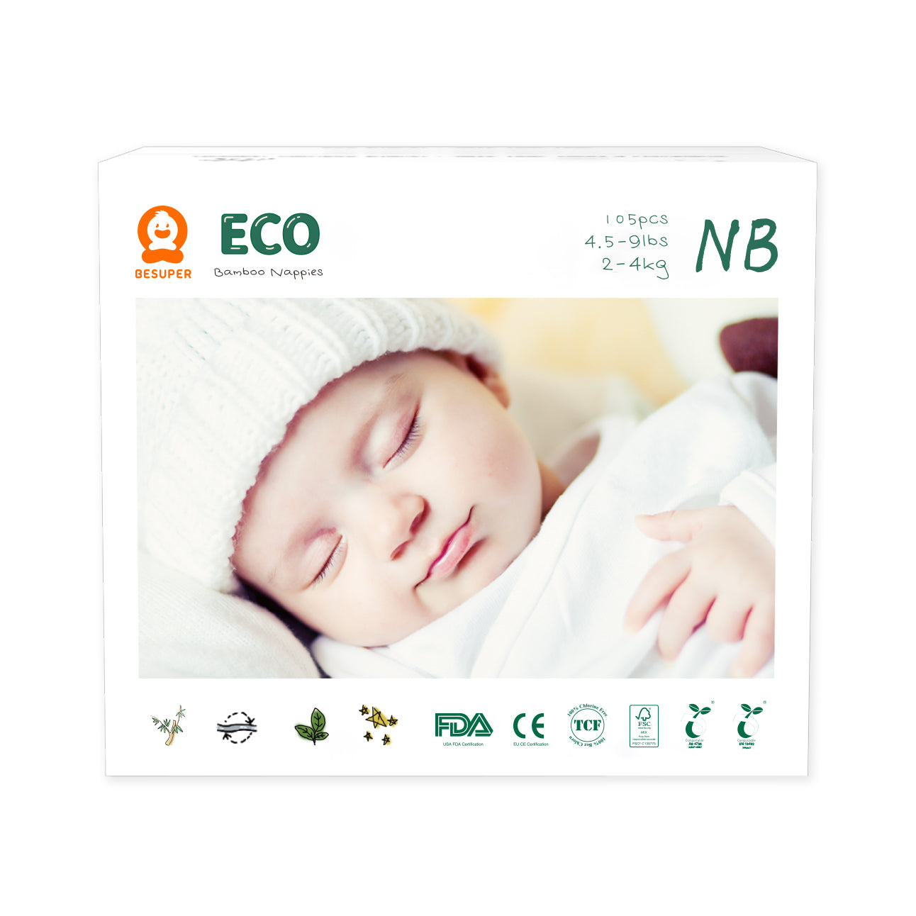 besuper eco bamboo pelene NB veliko pakovanje