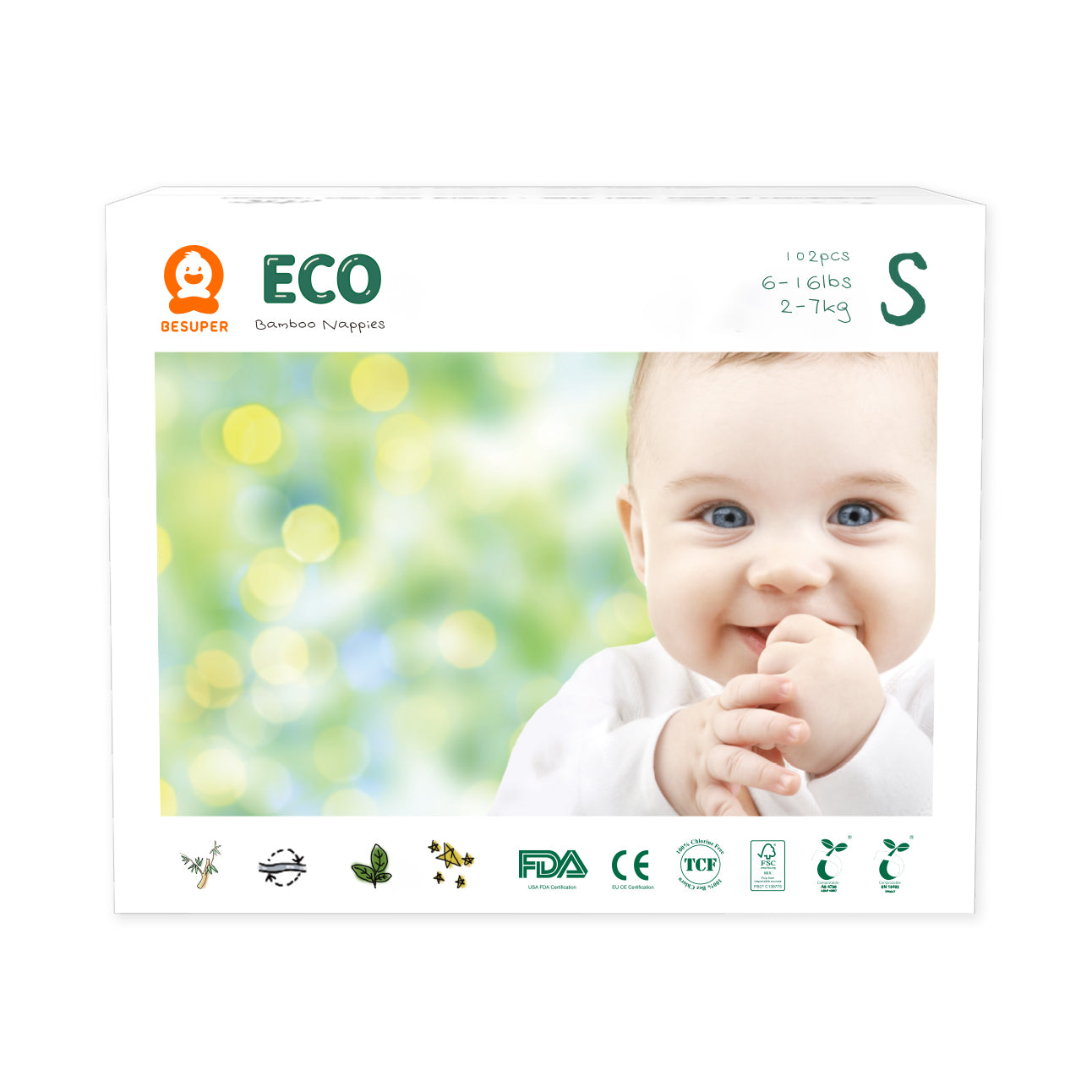 BeSuper Eco Bamboo pelene S veliko pakovanje