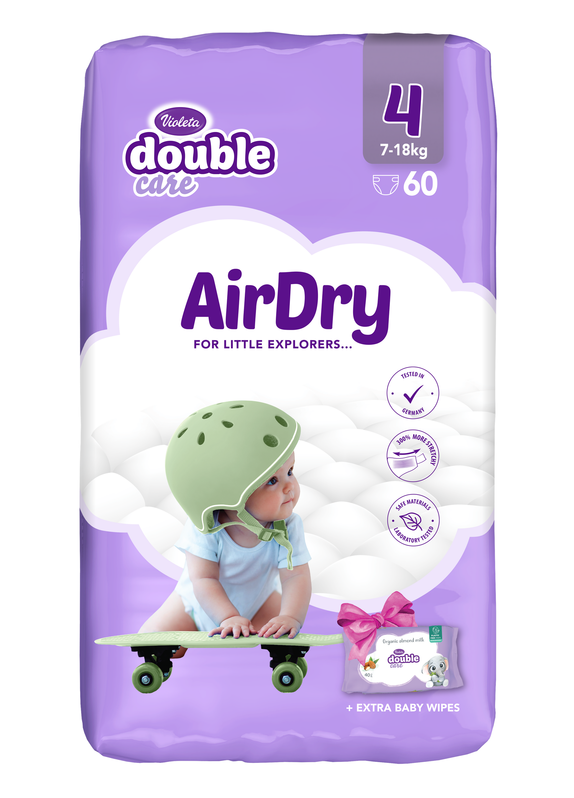 Violeta Double Care AirDry pelene 4 60kom