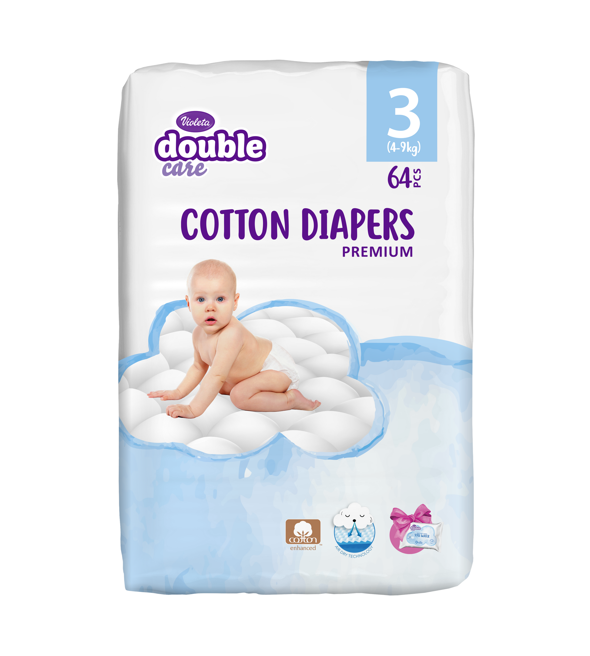 violeta double care pamuk 3 midi pakovanje 